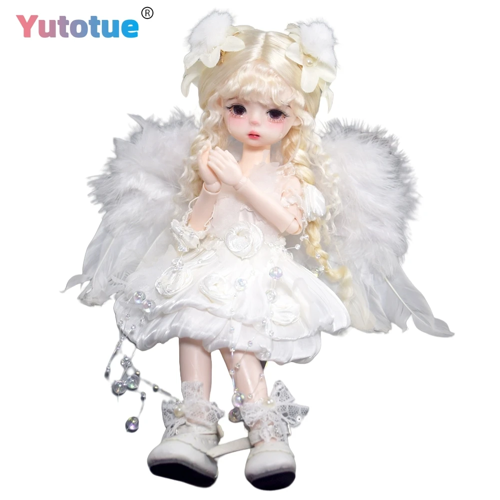 YUTOTUE 11 inch Height Girl Doll Handpainted Makeup Face Wigs Dress Shoes Full Set Toy Gift Lifelike