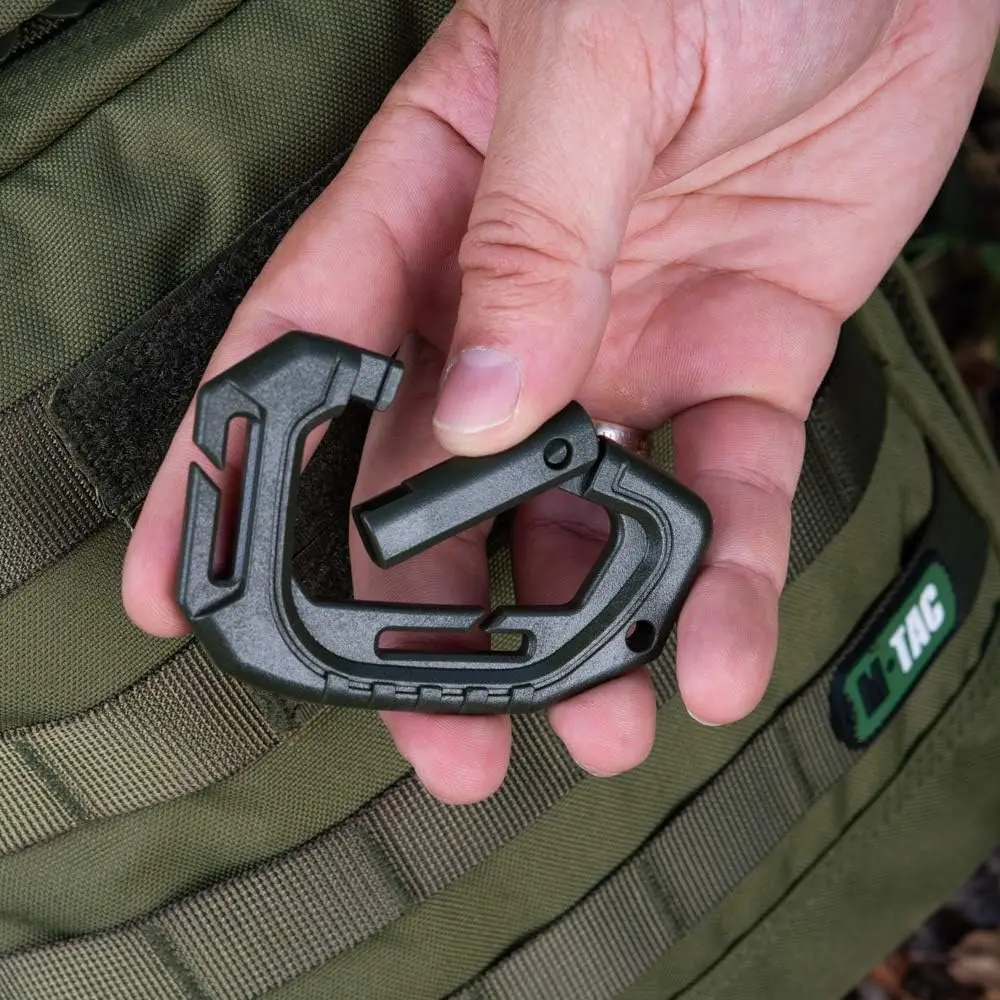 5Pcs Militärische Taktische Karabiner Clip Hartplastik D Ring Molle Gurtband Schnalle Schnelle Frühling Snap Haken Outdoor Camping EDC Werkzeug – Detail 3