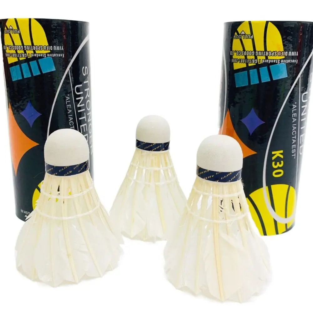 High Speed Badminton Duck Feather Hitting Practice White Shuttlecock Hard Ball Foam Head Badminton Training Ball