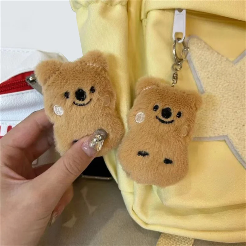 Squeaking Kangaroo Keychain Cute Girl Heart Plush Bag Pendant Accessories Couple Best Friend Gift