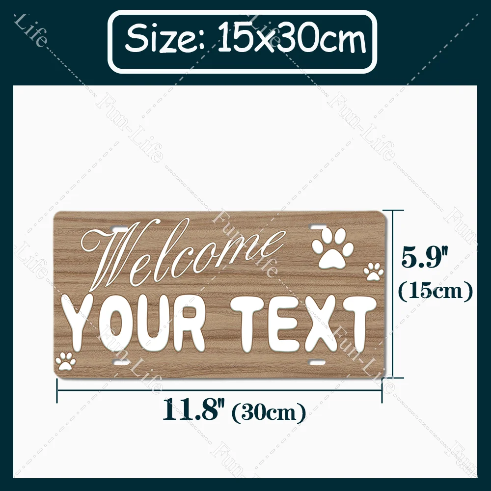 Your Text Custom Plate Plaque Home Poster Vintage Retro Metal Tin Signs for Bar Garage Wall Decor 15x30cm