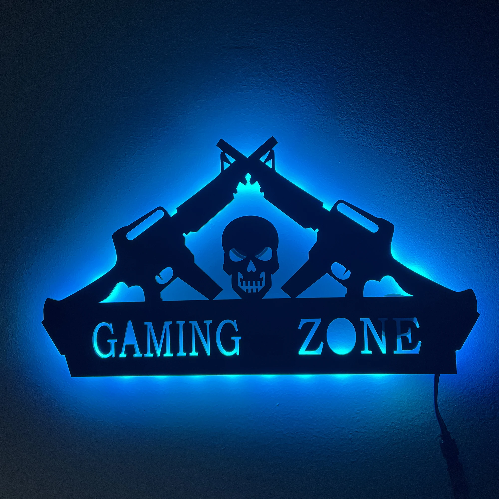 Imagem -05 - Acrílico Gaming Led Neon Sign Personalizado Skull Silhouette Wall Lamp Cool Birthday Gift Art Lamp Rgb Night Light Manga