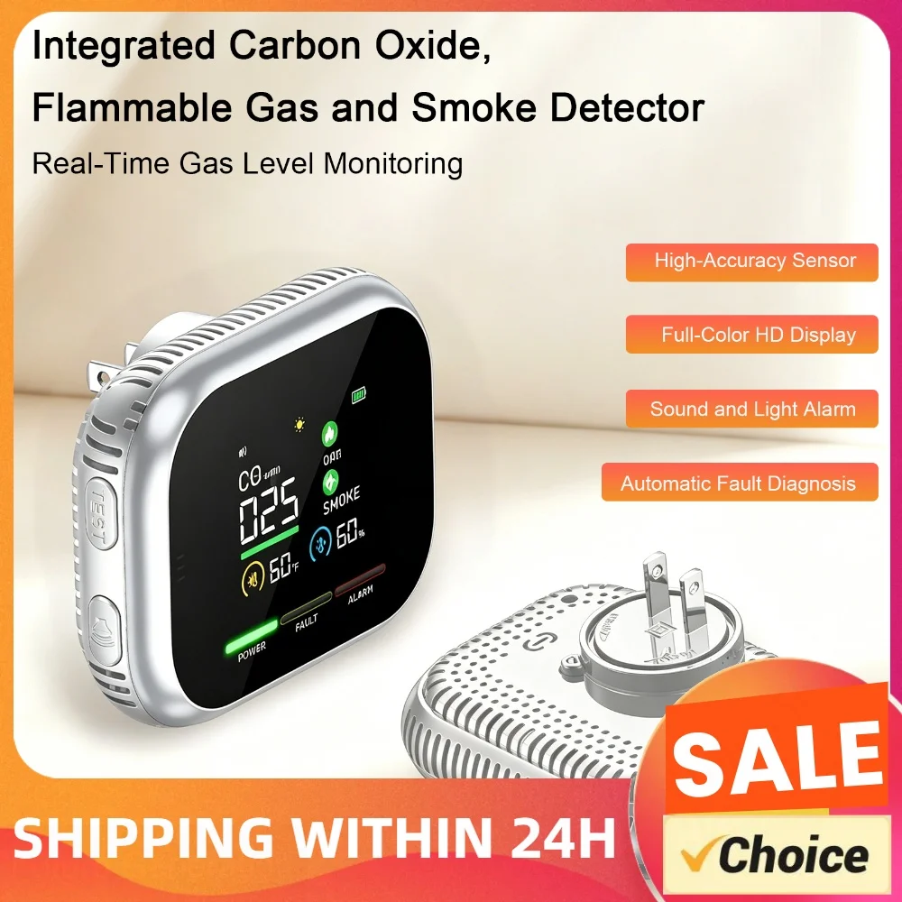 6-in-1 Portable Air Quality Monitor Air Quality Monitors Indoor Carbon Monoxide Detectors for Home Office Cars Plants
