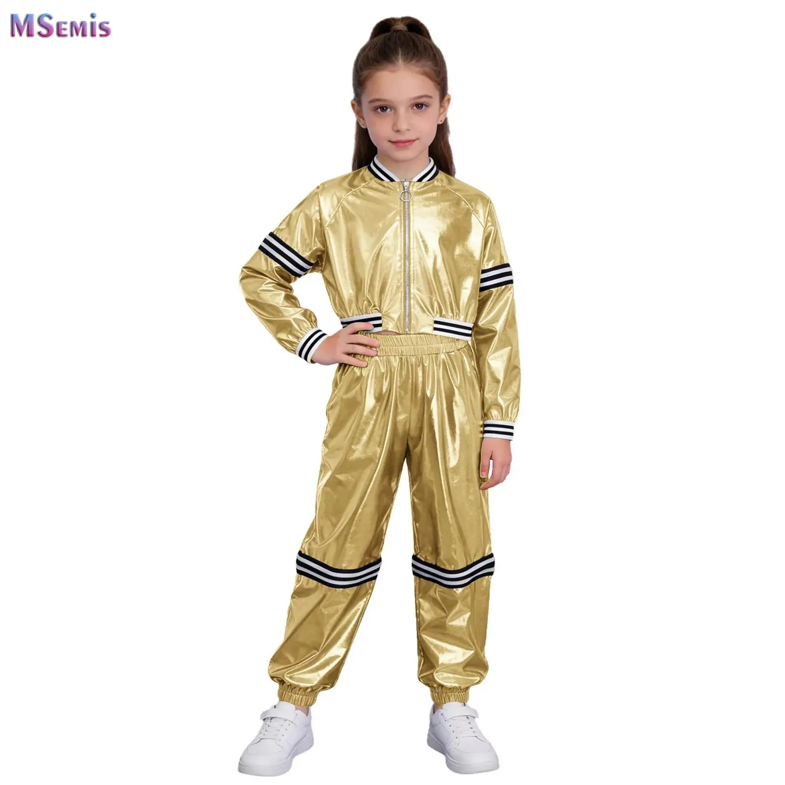 

Children's Jazz Costumes Girls Hip-hop Gothic Stage Fashion Show Clothing Stage Performance Competition Disco Outfits Tracksuit