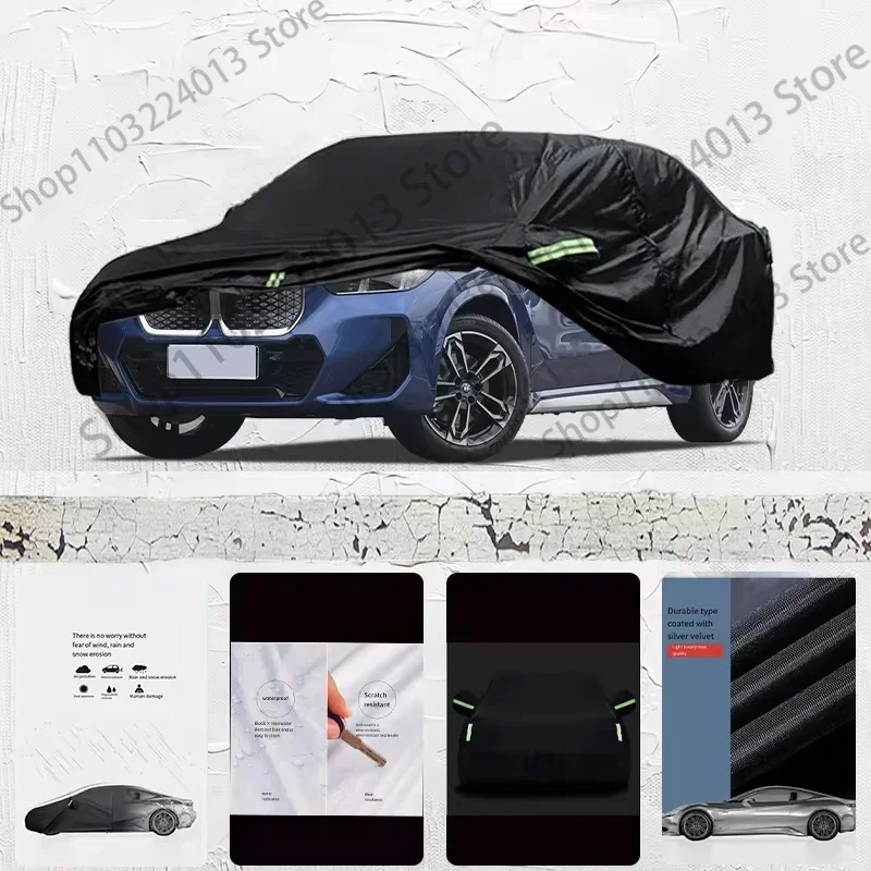 

For BMW IX1 Car cover Exterior Car Cover Black Outdoor Protection Full Car Covers Waterproof Sunshade Anti UV Snow Cover