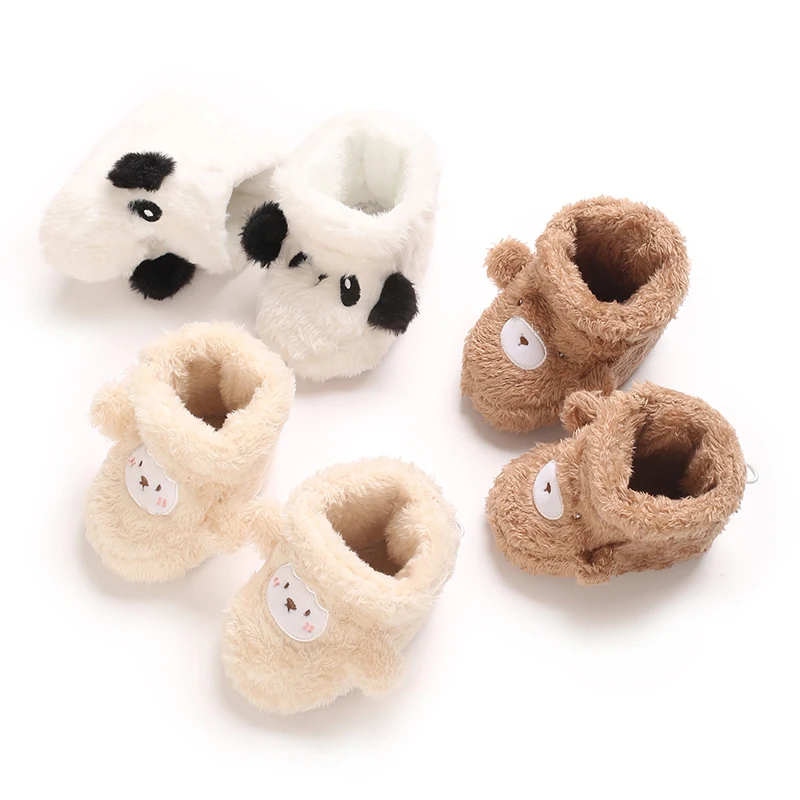 

Winter Plush Baby Boots Cartoon Soft Sole Anti-Slip Warm Toddler Shoes Boys Girls Cute Infant Walking Booties"​​
