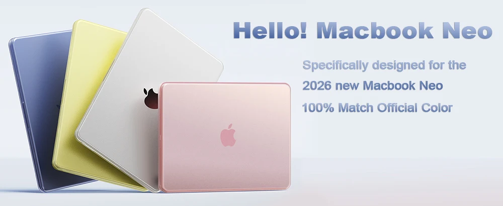 Laptop-Hülle für MacBook Neo Case 13 Zoll 2026, 100 % passend zur offiziellen Farbe, Kunststoff-Matt-Hartschalenhülle für A3404 – Detail 1