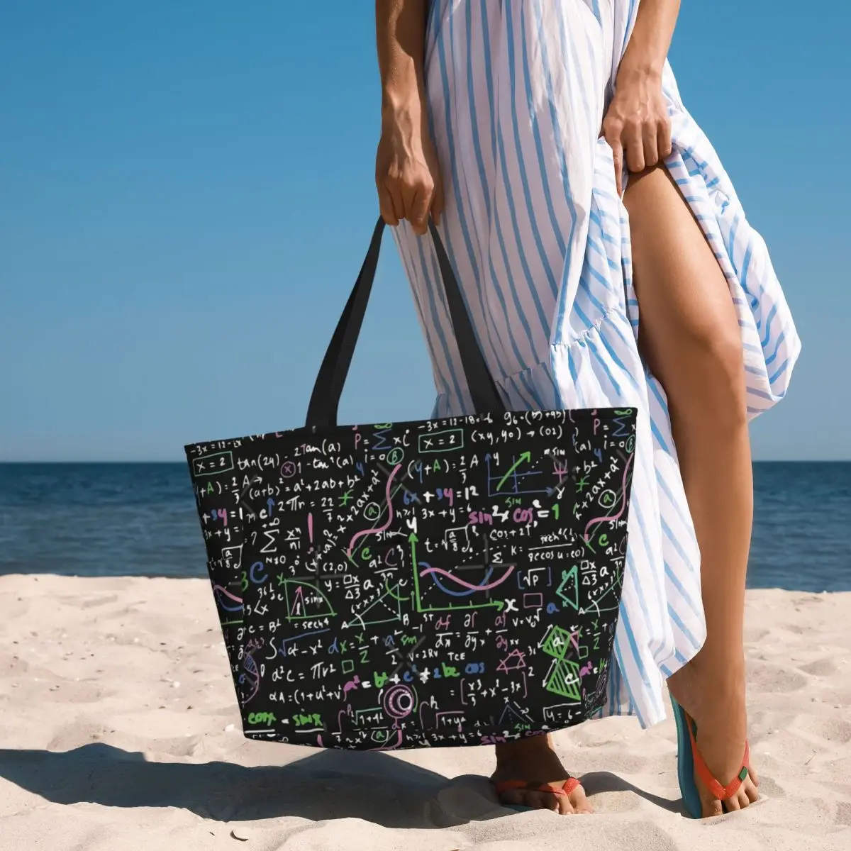 Incredibile borsa da viaggio da spiaggia mondiale della matematica, borsa a tracolla personalizzabile di grande capacità con motivo Multi-stile