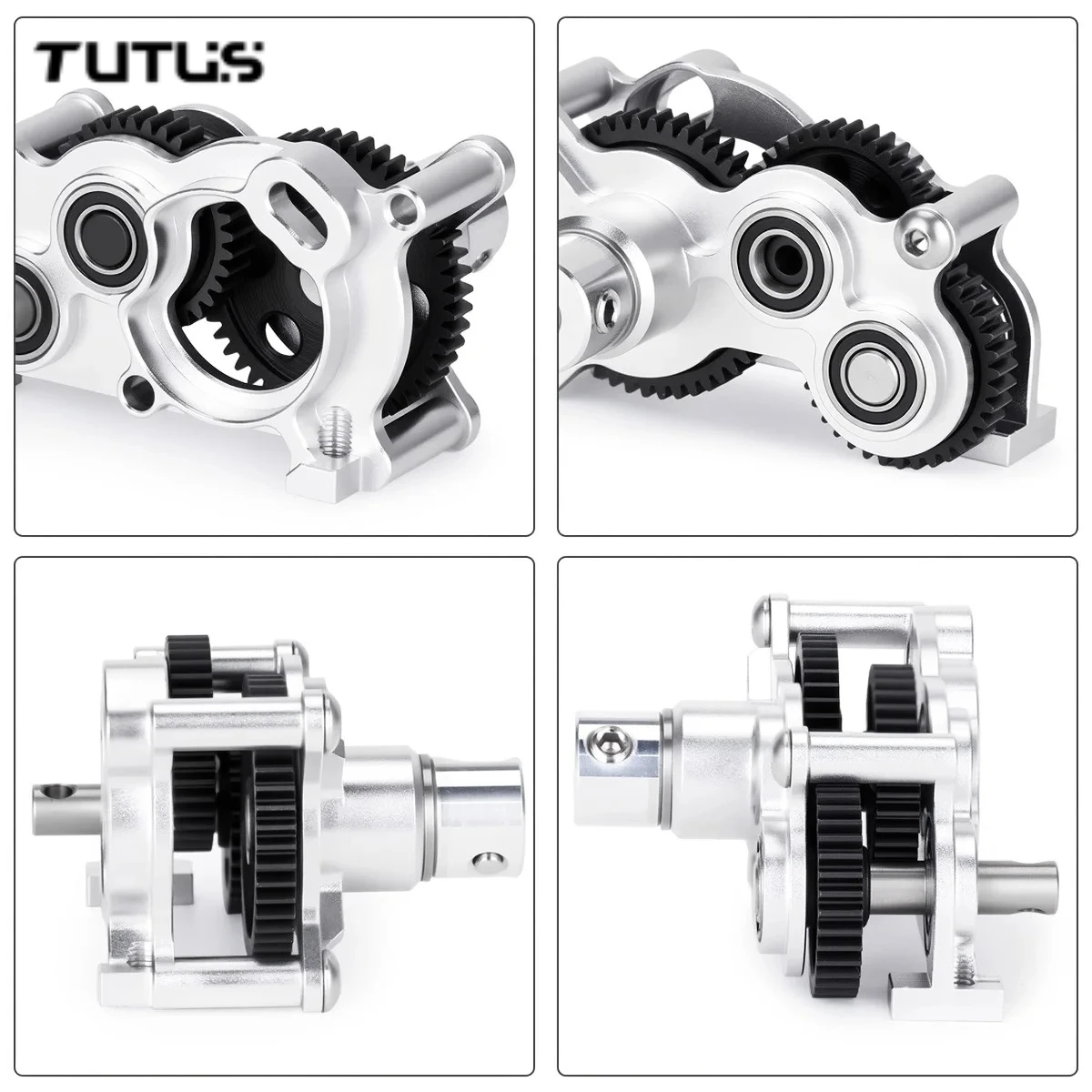 OD-4 Transmission Gearbox With Slipper Pad Aluminum Upgrade for 1/10 LCG Chassis Cheater Rigs Capra SCX10 III AR45 Axle