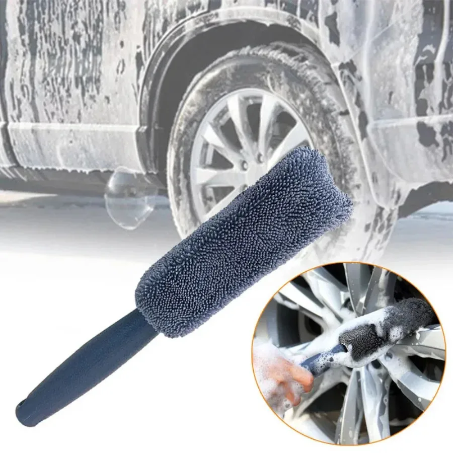 Auto Car Ultra Fine Fiber Long Handle Car Wash Tire Brush Clean Tools Wash Brush Microfiber Detail Cleaning Wheel Dust Remover