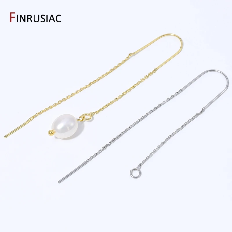 18K Gold Plated Brass Long Tassel Chain Drop Sticker Dangle Earrings Ear Line,Ear Wire Earrings Findings,DIY Jewelry Accessories - view 6