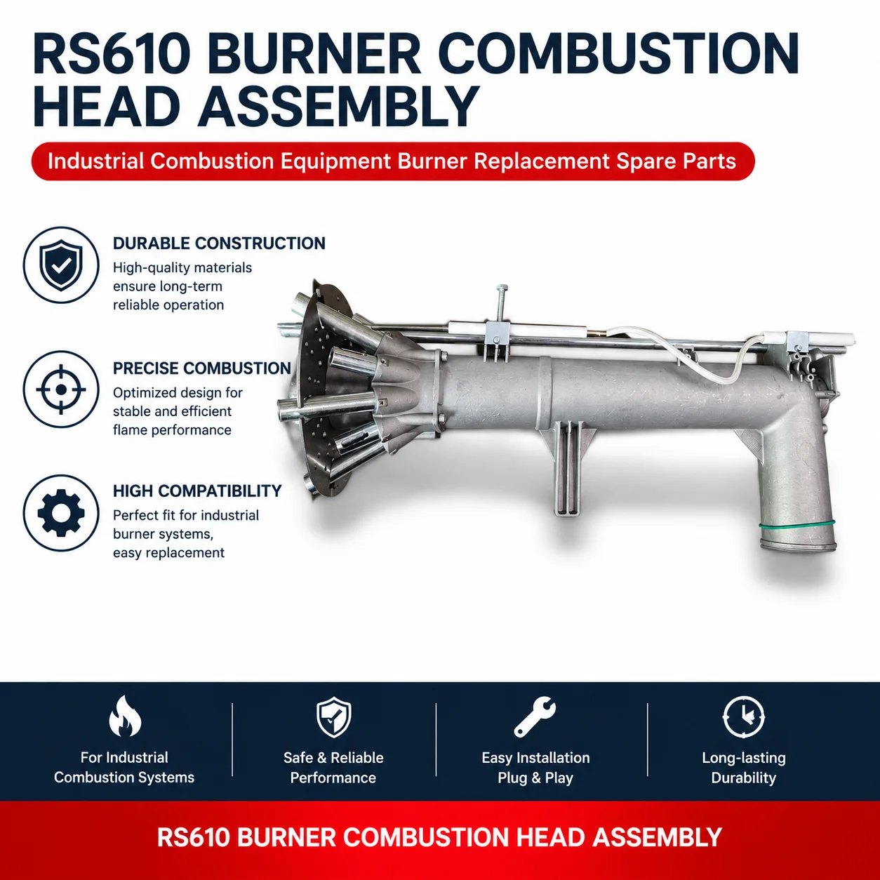 RS610 Burner Combustion Head Assembly Industrial Combustion Equipment Burner Replacement Spare Parts