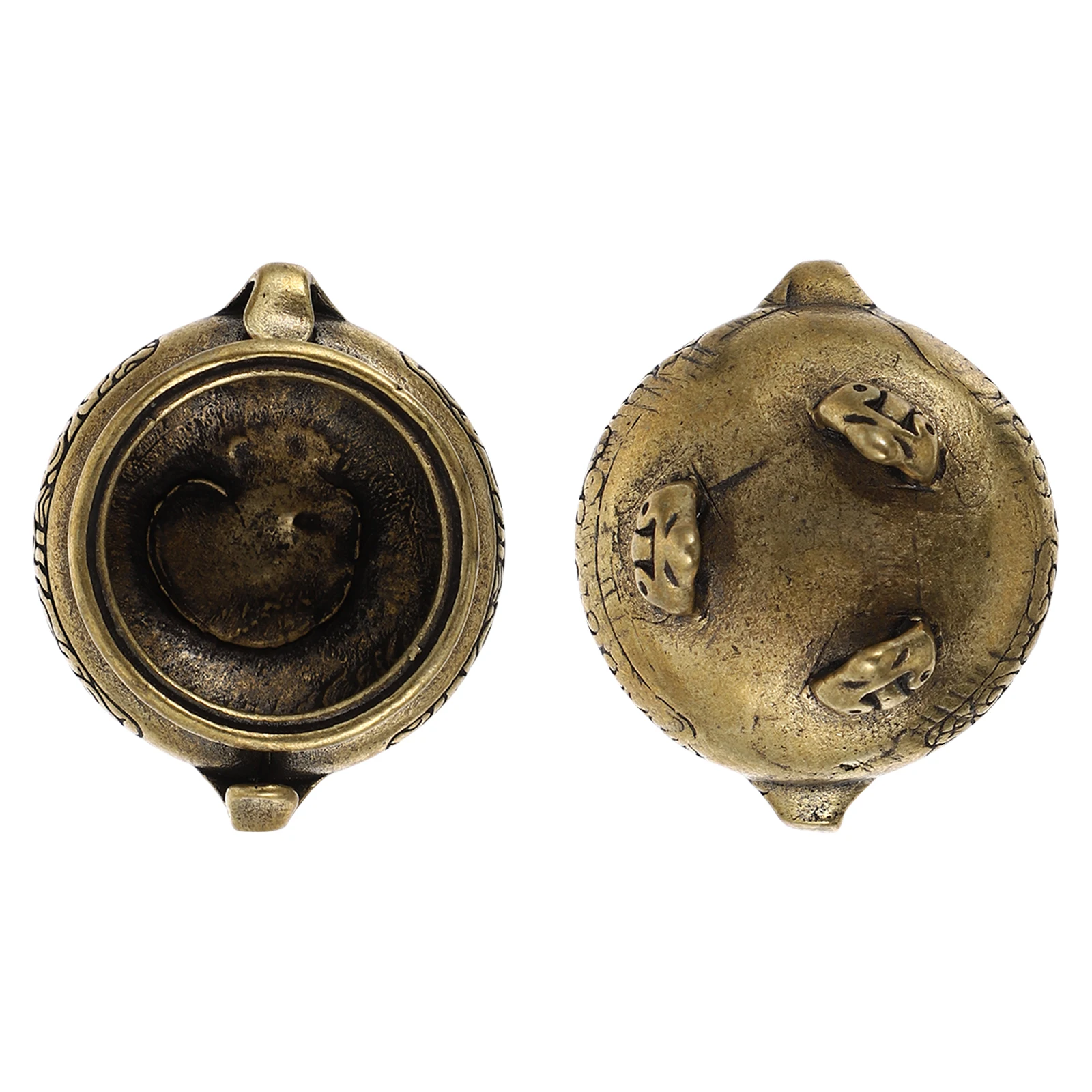 

2Pcs Vintage Copper Incense Burner Chinese Style Home Decor Aromatherapy Censer for Bedroom Study Meditation Room