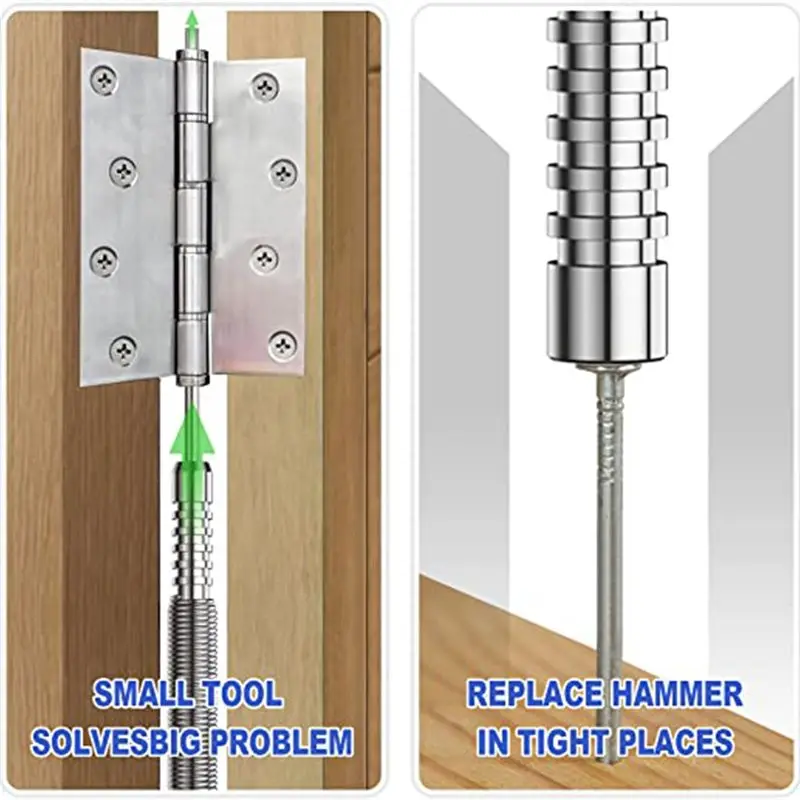 Spring Double End Nail Punch Set Loaded Marker Metal Woodworking Drill Bit Door Pin Removal