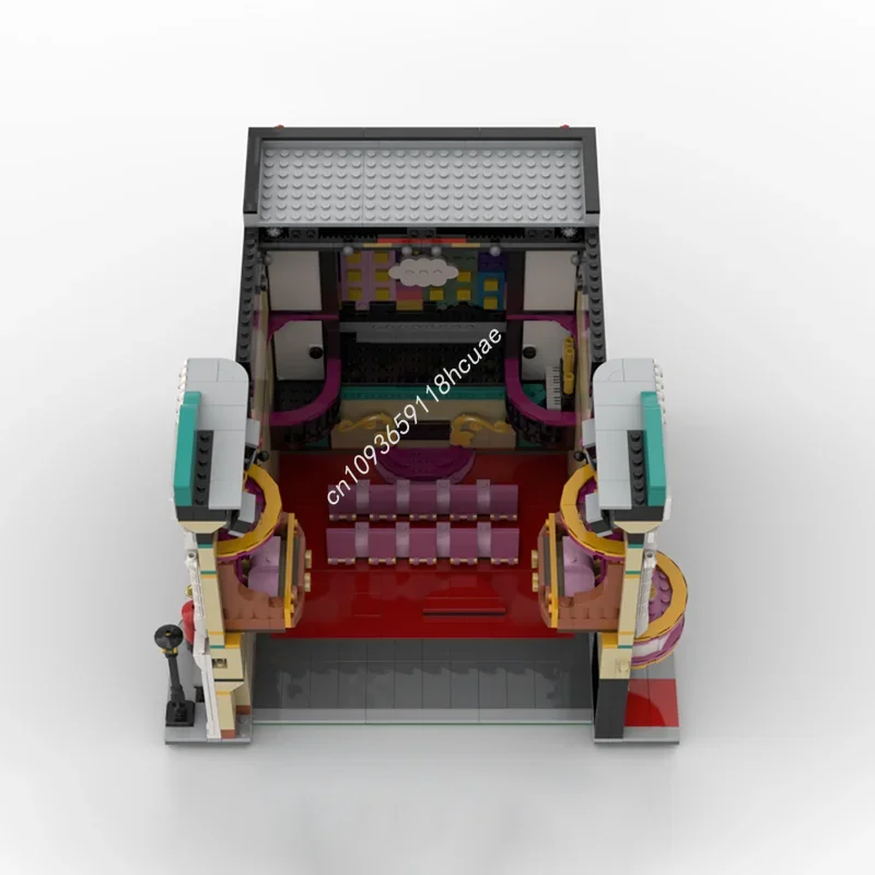 1614 elementów MOC Modularny Teatr Szkolny Model Modułowy Klocki Konstrukcyjne Składanie DIY Prezenty Świąteczne Kreatywne Zabawki Klocki Urodzinowe