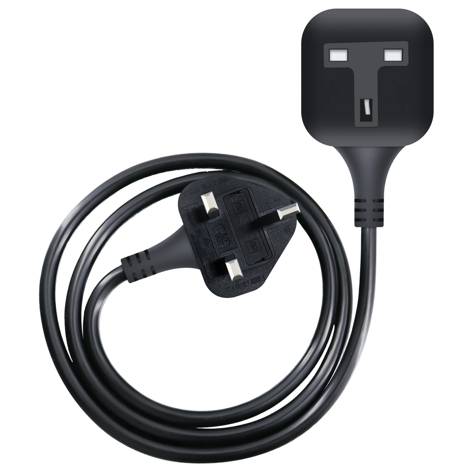 

3/5/7 m British standard plug power cord socket, 3-pin male plug to female socket Extension cable power adapter, 13A 250V 3250W