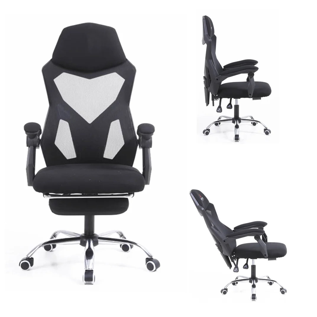 Wholesale Rotary Racing Chair Relaxing Computer Office Mesh Chair Adjustable Headrest Reclining Nylon Base