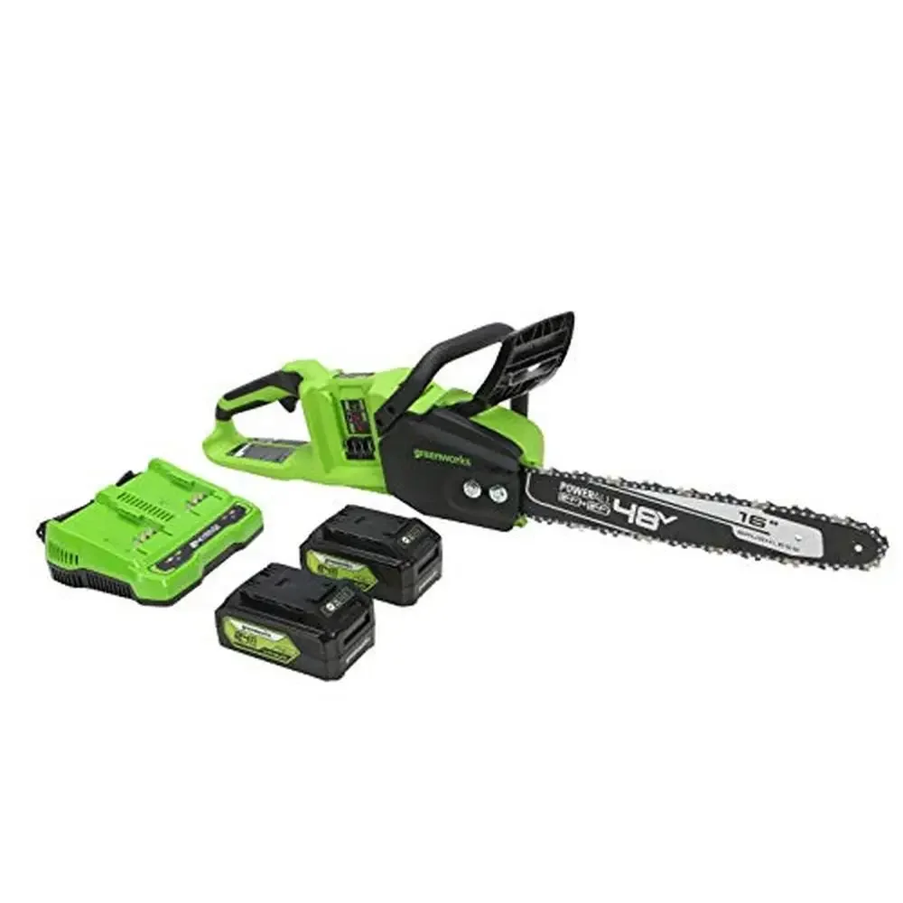 

Brushless Cordless Chainsaw 16" 48V 2 x 24V Tree Felling Limbing Pruning Firewood 125 Compatible 4.0Ah Oiler Tensioning Easy Use