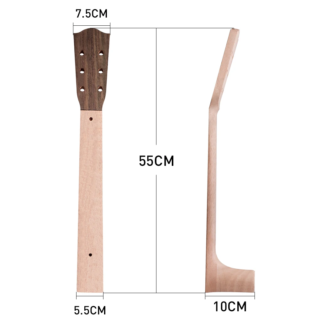 41/42 Inch Acoustic Guitar Neck Mahogany Head Drilled Holes Unfinished  Parts Replacement For DIY  Use