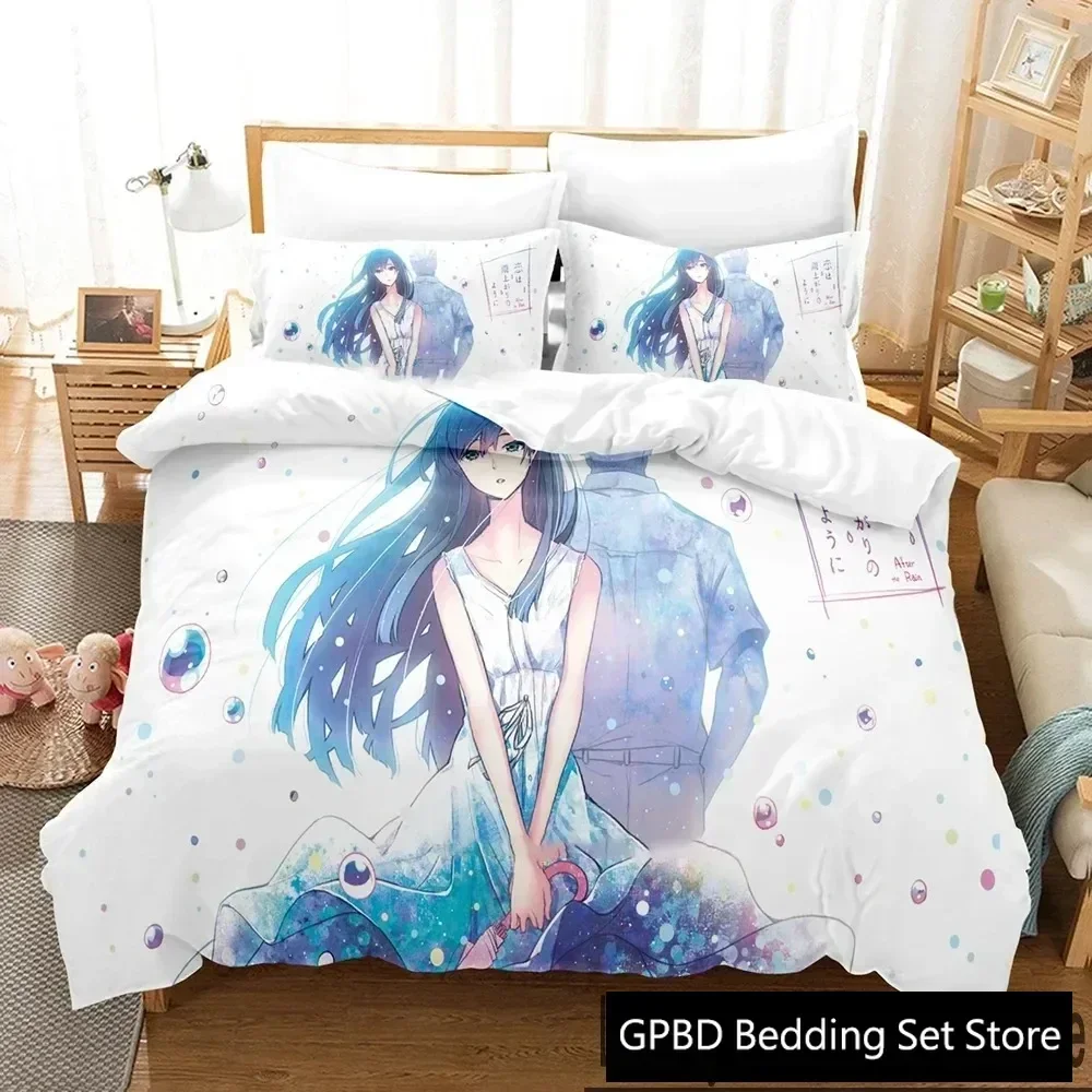 Anime After the Rain Supplies Set Duvet Cover Set Bedding Sets For Adults Bed With Pillowcases No Filling Luxury Birthday Gifts 3