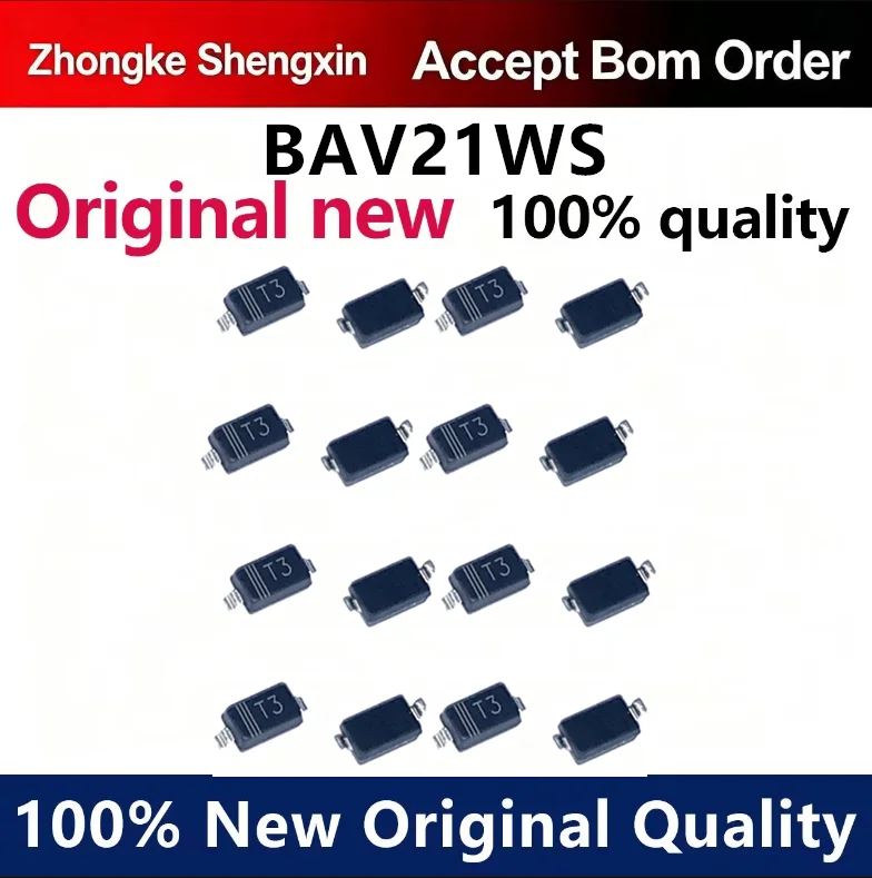 （5pcs-100pcs）BAV21WS T3 SOD-323/123 SMD diode 200V/200mA 1206 0805