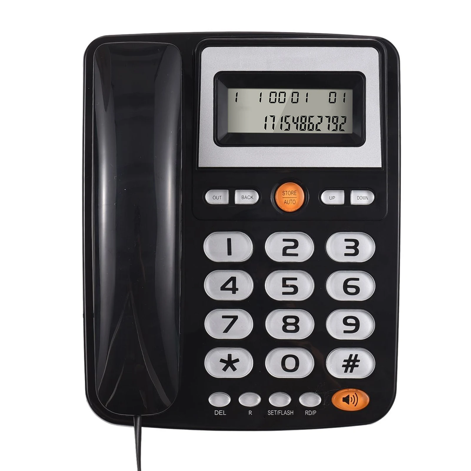 Desktop Corded Landline Phone Big Button Corded Telephone for Elderly Seniors Phone with LCD Display Flash/ Redial/ Hands Free