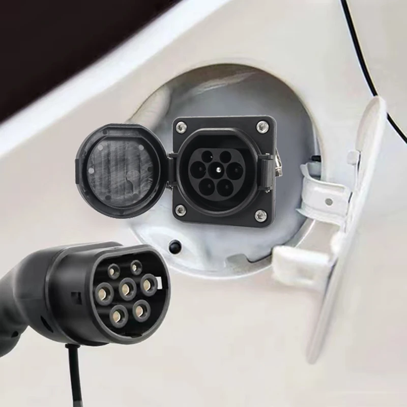 EV EVSE prise de charge Type 2 prise mâle 63A 3 phases 40KW avec câble de 0.5M pour prise latérale de véhicule électrique IEC 62196-2 Type 2