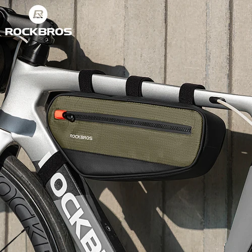 ROCKBROS-bolsa para tubo de cuadro de bicicleta, reflectante, 1,7 L, bolsa para tubo inferior superior, bolsa para marco, gran capacidad, alforja portátil para ciclismo de montaña