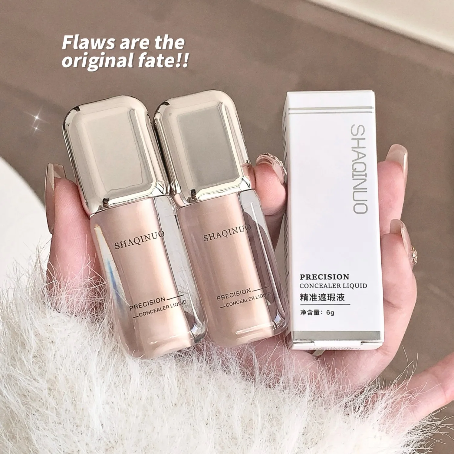 SHAQINUO 3-kolorowy korektor w płynie Korektor do trądziku Plamy Ciemne koła pod oczami Łza Długotrwały podkład nieusuwalny