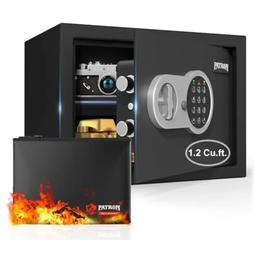 

[ 1.2 Cu.ft. ] Fireproof Safe for HomeDigital Security Home Cabinet Safes for Money Cash Documents Safe Box with Electronic Key