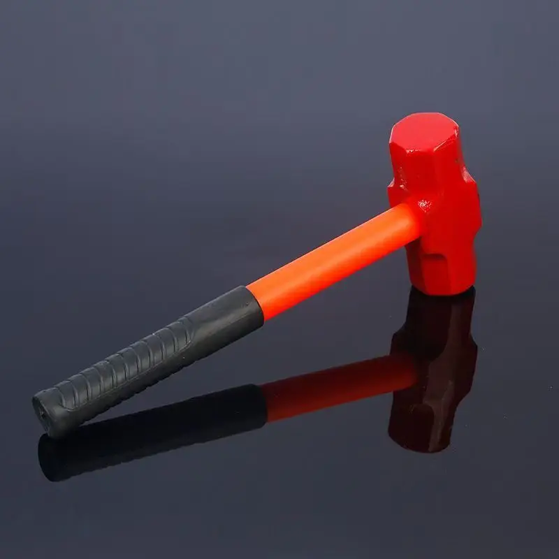 High Hardness Octagonal Hammer, Shock-Absorbing Forged Steel Head with Non-Slip PVC Handle, Heavy Duty Construction Hand Tool
