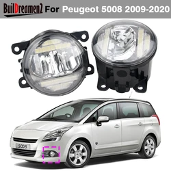 1 Pair 30W H11 Car LED Fog Light DRL Assembly For Peugeot 5008 2009-2020 Front Bumper Fog Daytime Running Lamp 8000LM 12V