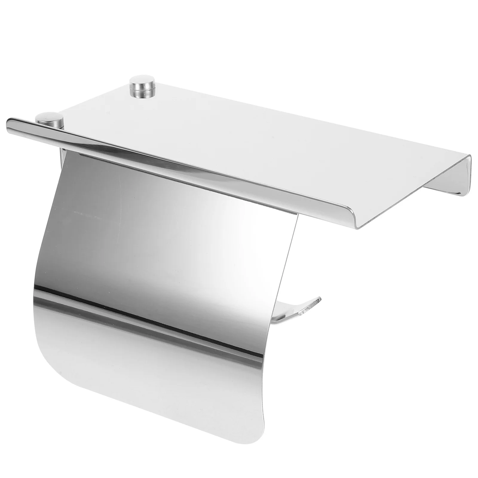 1 conjunto de suporte de papel higiênico de aço inoxidável rolo rack de papel fixado na parede prateleira de armazenamento organizador de tecido do banheiro suporte do telefone