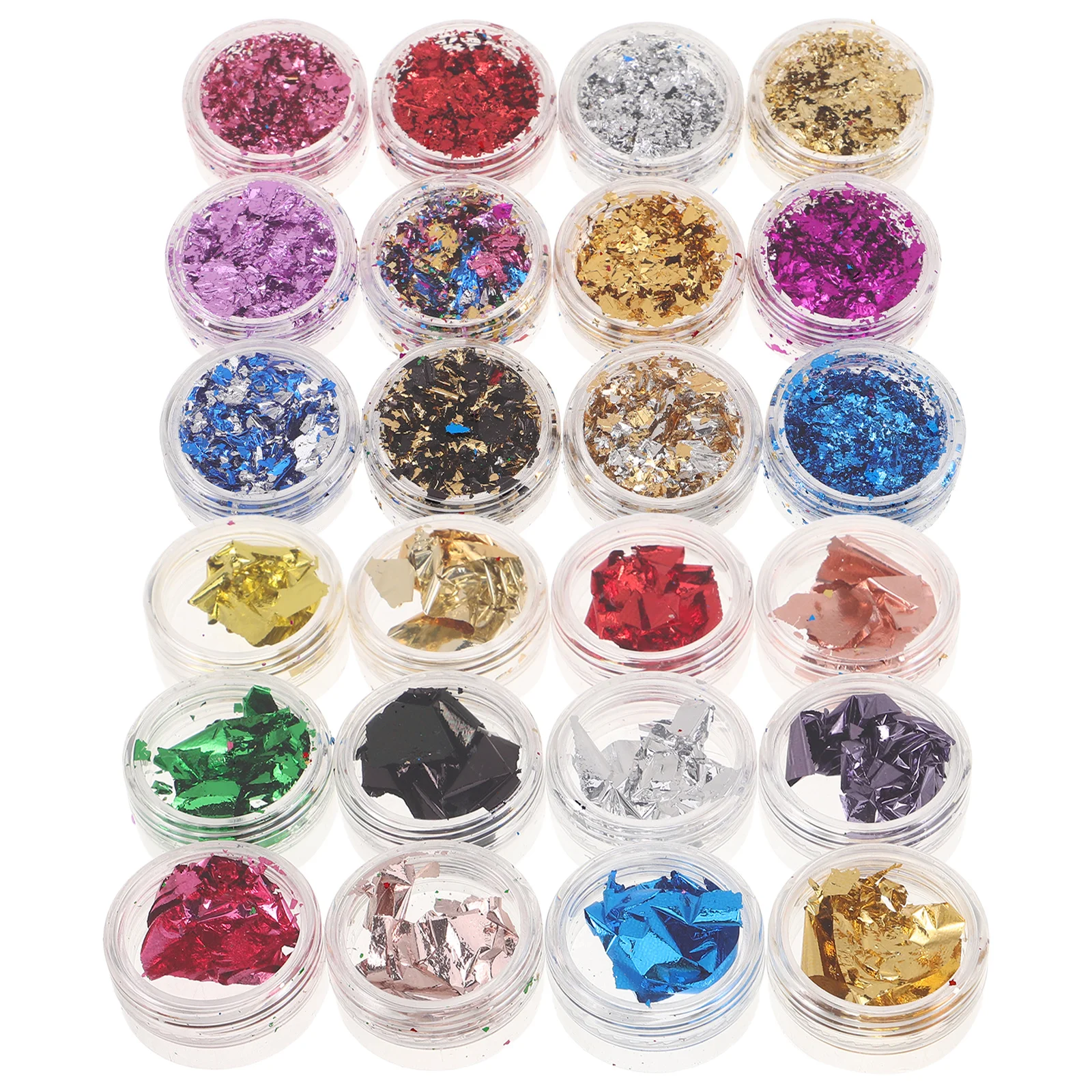 48 pezzi di fogli di lamina per unghie olografiche abbaglianti fiocchi metallici oro argento lucido glitter decorazioni fai da te accessori per feste da donna