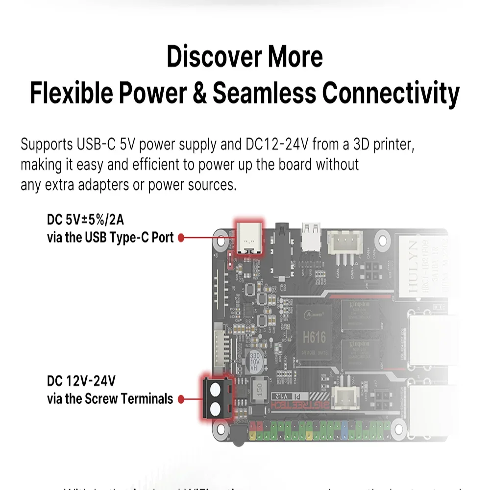 BIGTREETacétone BTT PI 64 Bit Façades de la carte mère Core Cortex-A53 ARM LilBus Sortie HDMI Mise à niveau pour Klipper VS Raspberry PI Orange PI