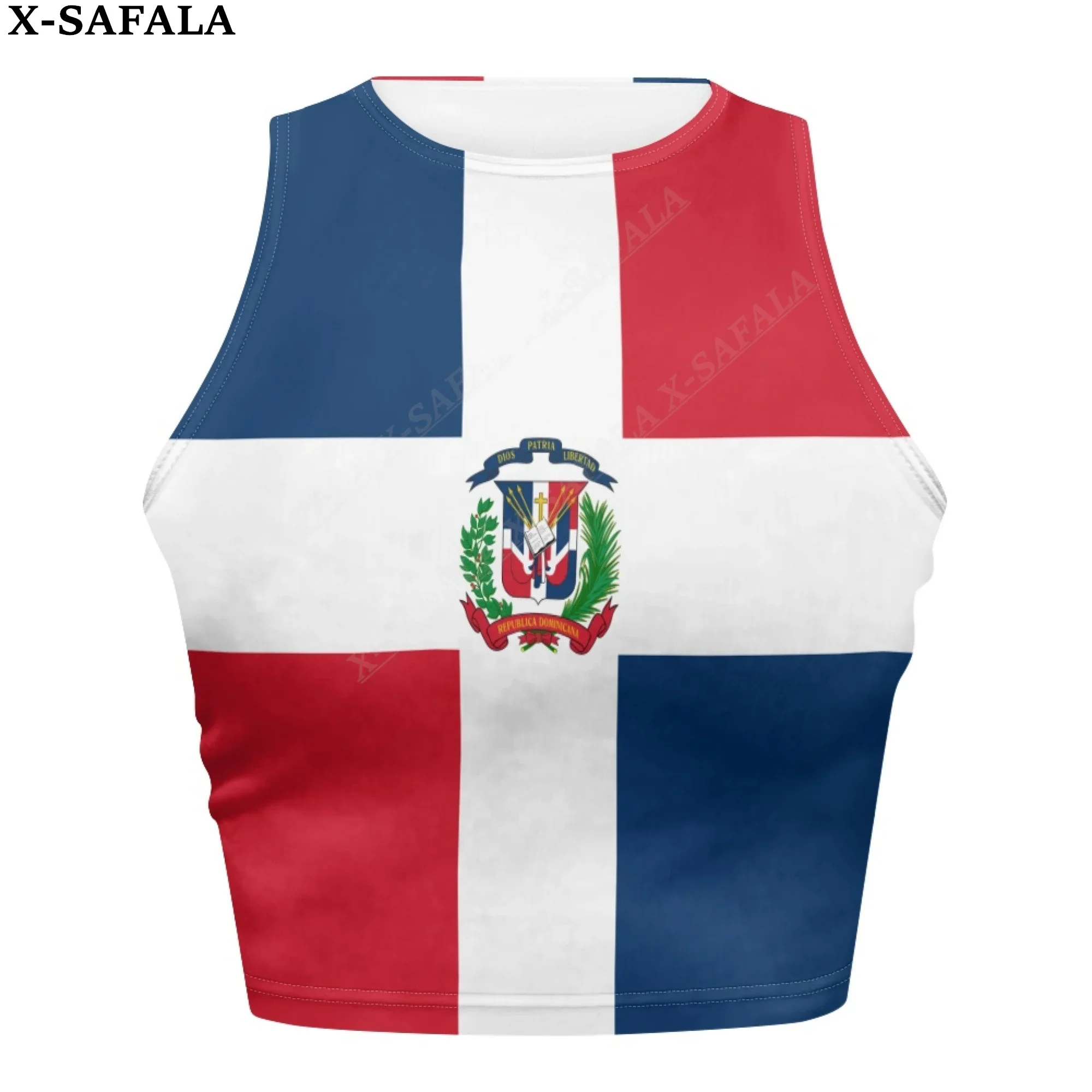 Dominican Republic ountry 3D Print Summer Slim Render Short Top Sexy Women Sleeveless O Croptops Tank Tops Crop Vest Streetwear