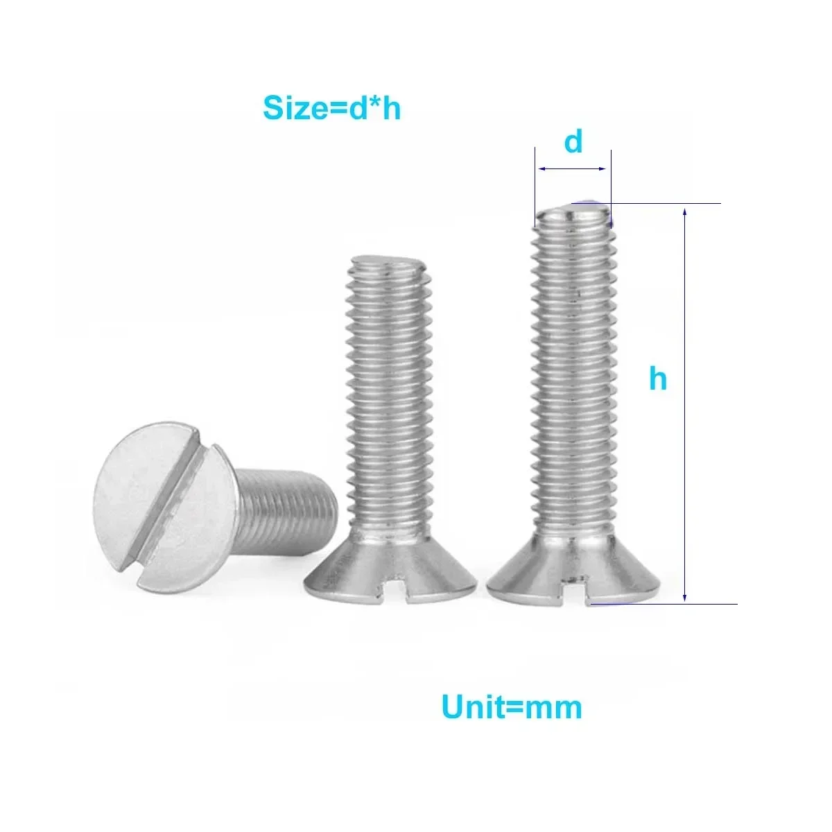 

GB68 304 Stainless Steel Slotted Countersunk Head Screw M1.6M2M2.5M3M4