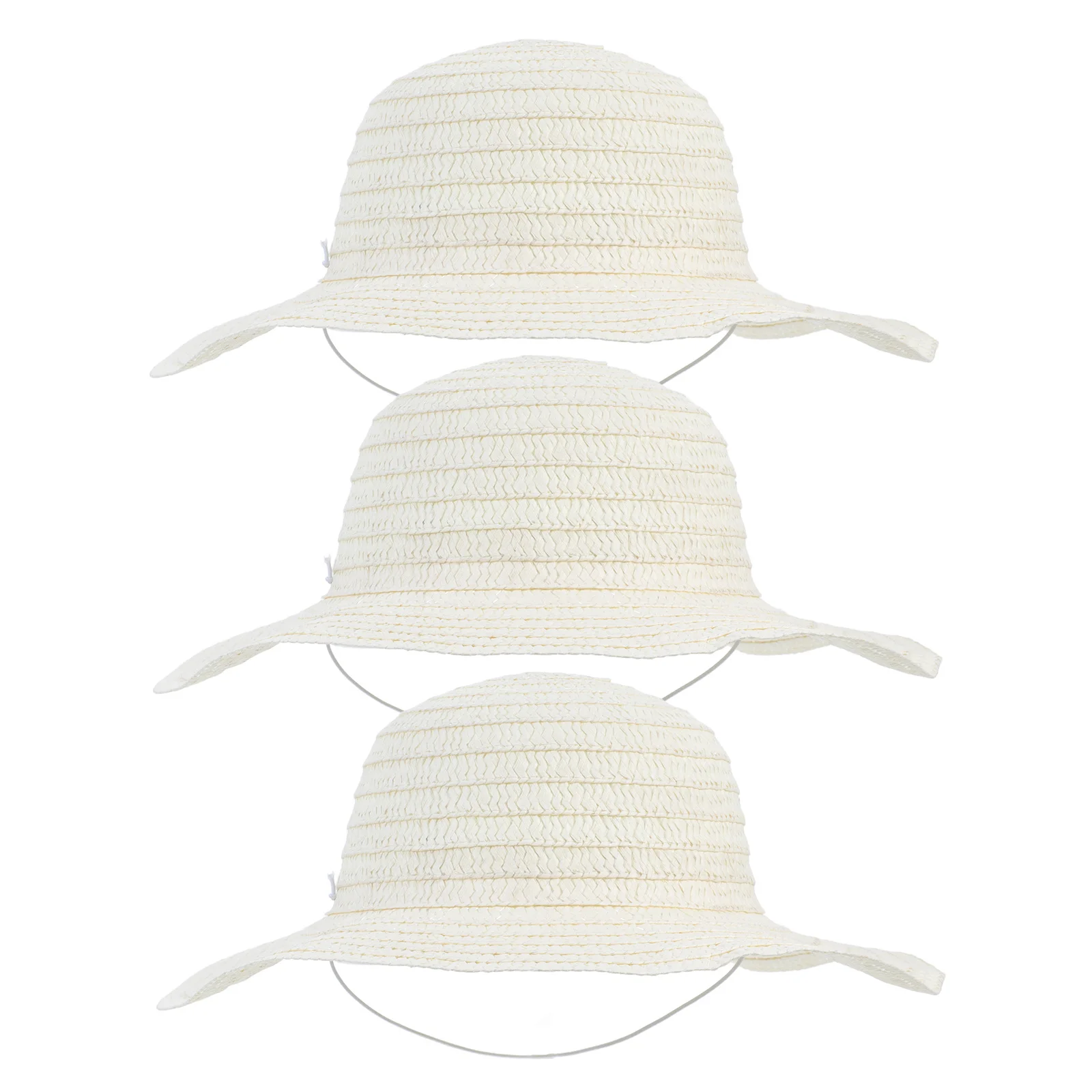 3Pcs Mini Straw Hat Woven Small Round Top Hat Decorative Prop for DIY Craft Photo Small Decor Accessory Tiny Hats