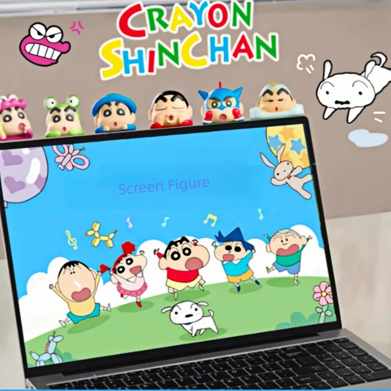 52 لعبة الأصلي تلوين شين تشان Kawaii أرقام صناديق أعمى اللعب أنيمي نموذج الهاتف المحمول وشاشة الكمبيوتر سيارة حلية اللعب