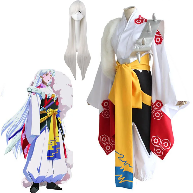 Anime Inuyasha Sesshoumaru przebranie na karnawał karnawał Halloween Curry fantazyjne peruka kimono nowość