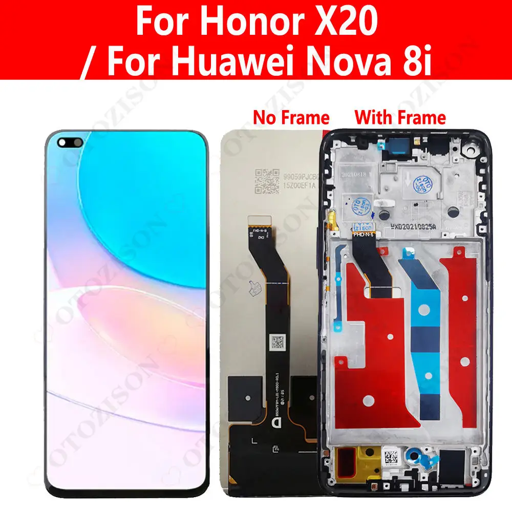 For Honor X20 LCD With Frame For Huawei Nova 8i LCD NEN-L22 Display Screen Touch Digitizer Assembly Replacement Nova8i Parts