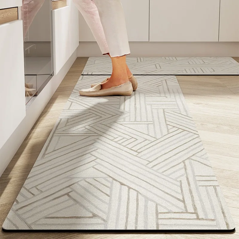 Kitchen Carpet Absorbent Oil Absorbent Non-Slip Mat Simple Easy Care Bathroom Diatomaceous Earth Floor Mats