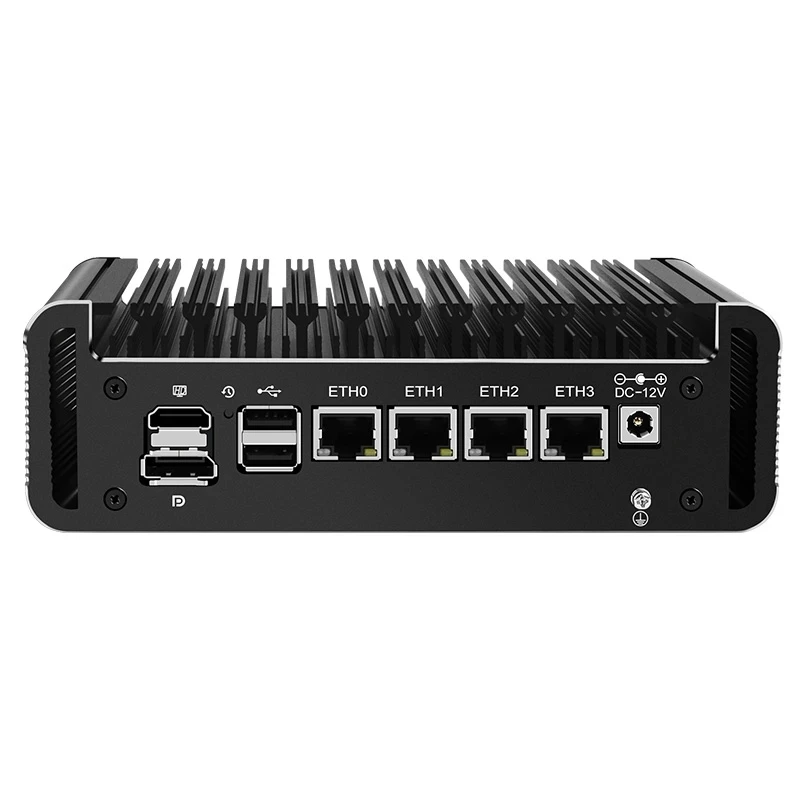 4x i226-V 2.5G LAN Fanless Firewall Mini PC 12th Gen Intel Celeron J6413 Soft Router 2*NVMe 2*SATA Proxmox Computer ESXi AES-NI
