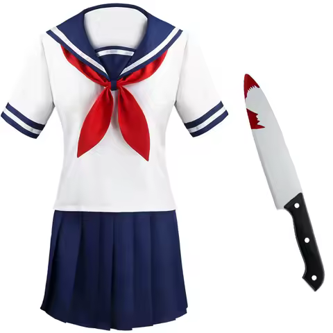 Anime Yandere Simulator Cosplay Costume Ayano Aishi Knife JK Sailor School Uniform Chan Outfit Halloween Stage for Women Men