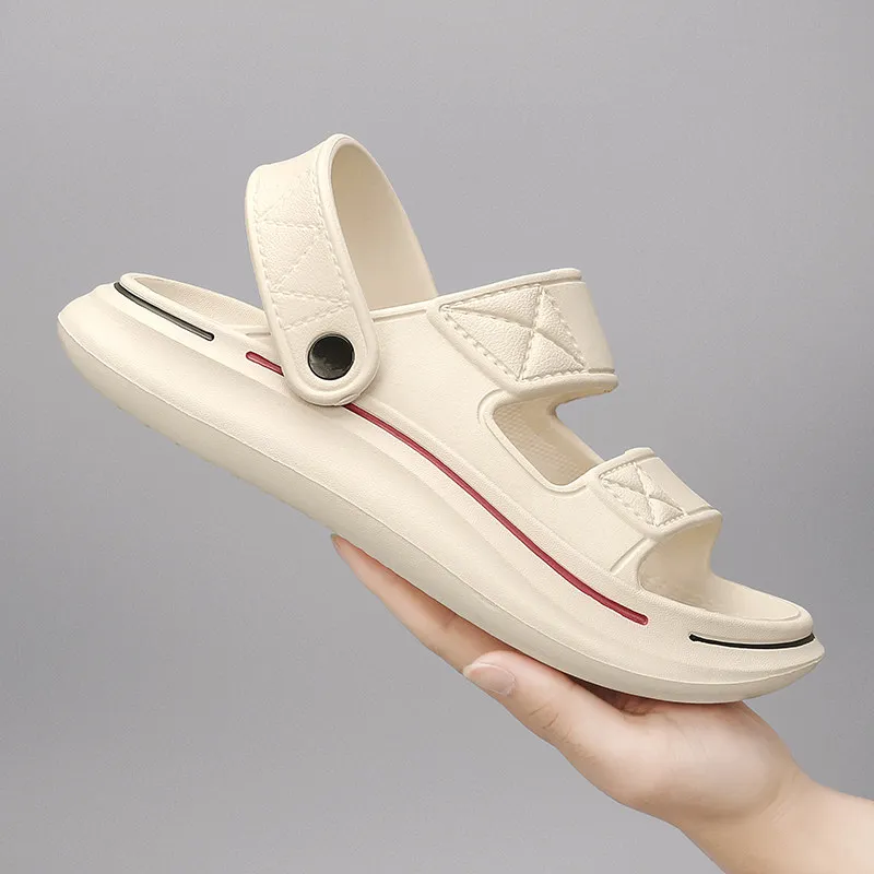 Men's Summer Outdoor Casual Driving Soft Bottom Sandals Anti-Slip Beach Slippers Breathable EVA Material Comfortable Sandals