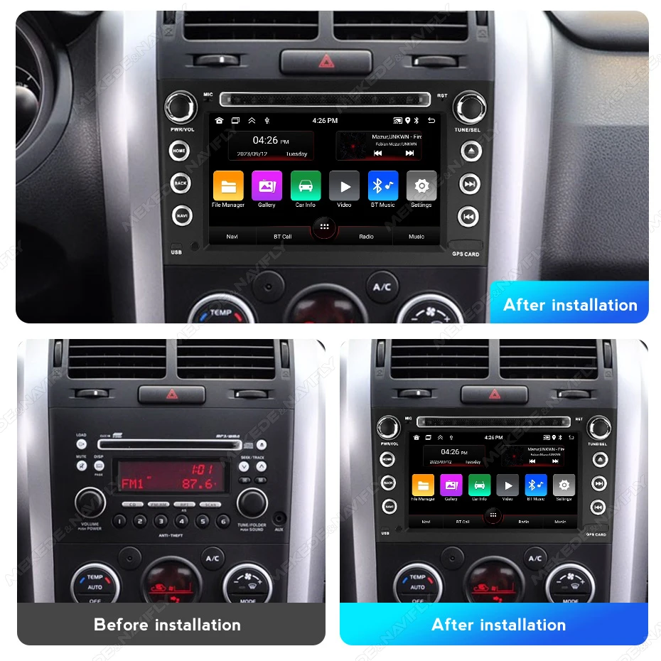 Android System Car Radio Wireless CarPlay Auto Multimedia Video Player GPS Navigation WiFi BT For Suzuki Grand Vitra 2005-2015