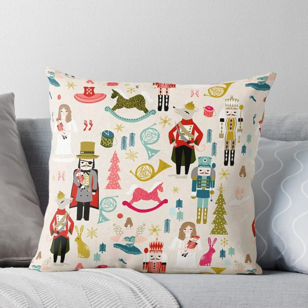 The Nutcracker - Beige by Andrea Lauren Throw Pillow Pillowcases Cushion Covers Sofa Cushions For Children Pillows Aesthetic