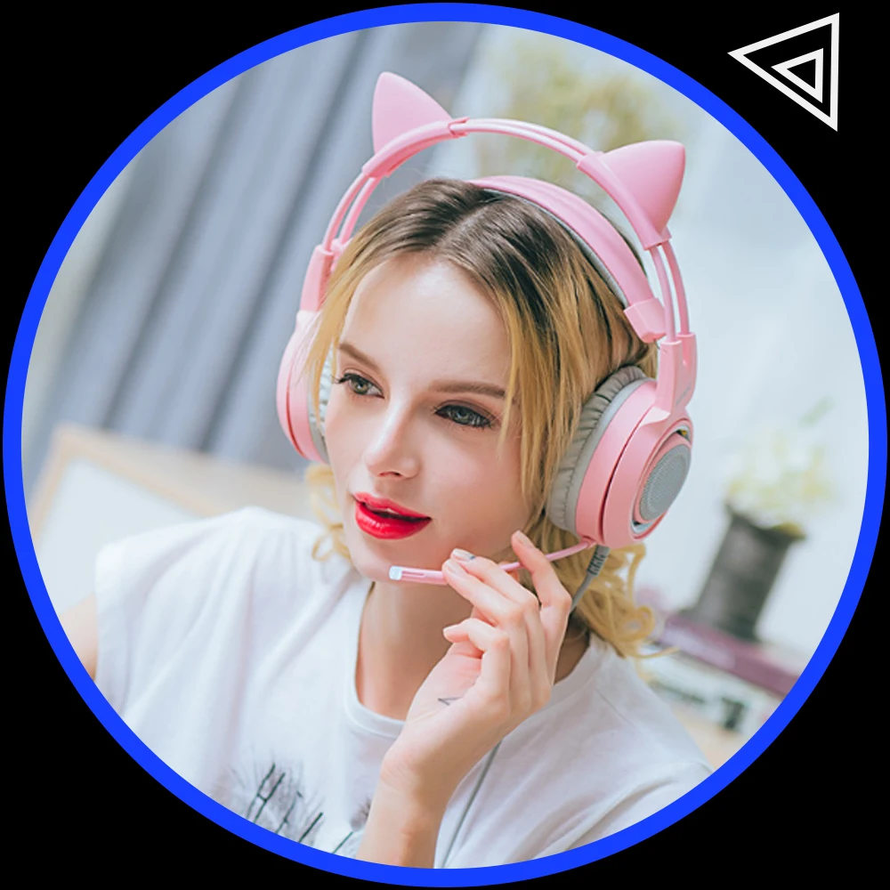

Somic G951 Проводная гарнитура с кошачьими ушками, милые розовые игровые наушники 3,5 мм с шумоподавлением и микрофоном, компьютерная гарнитура для киберспорта для девочек