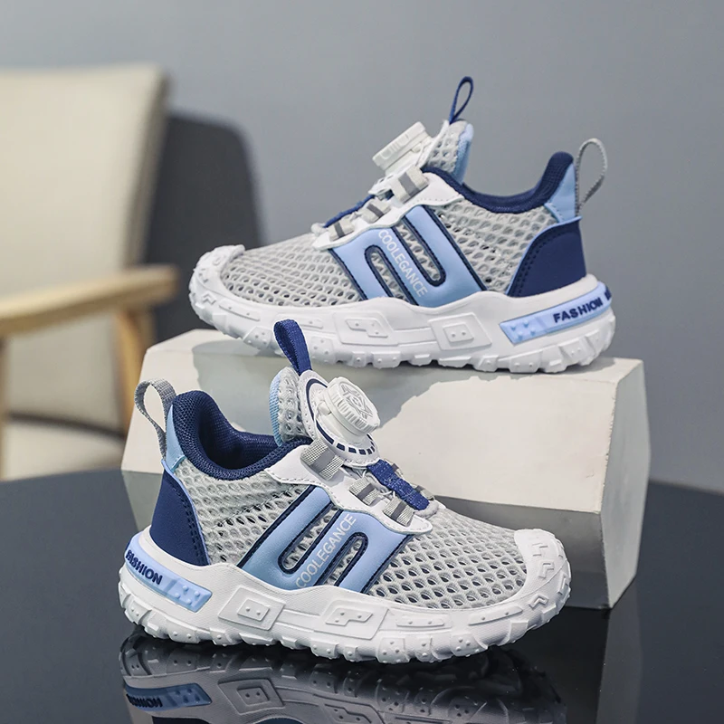 

Boys' Shoes School Training Sneakers Fashion Child Mesh Knob Buckle Casual Shoes Kids Anti Slip Breathable Student Board Shoes