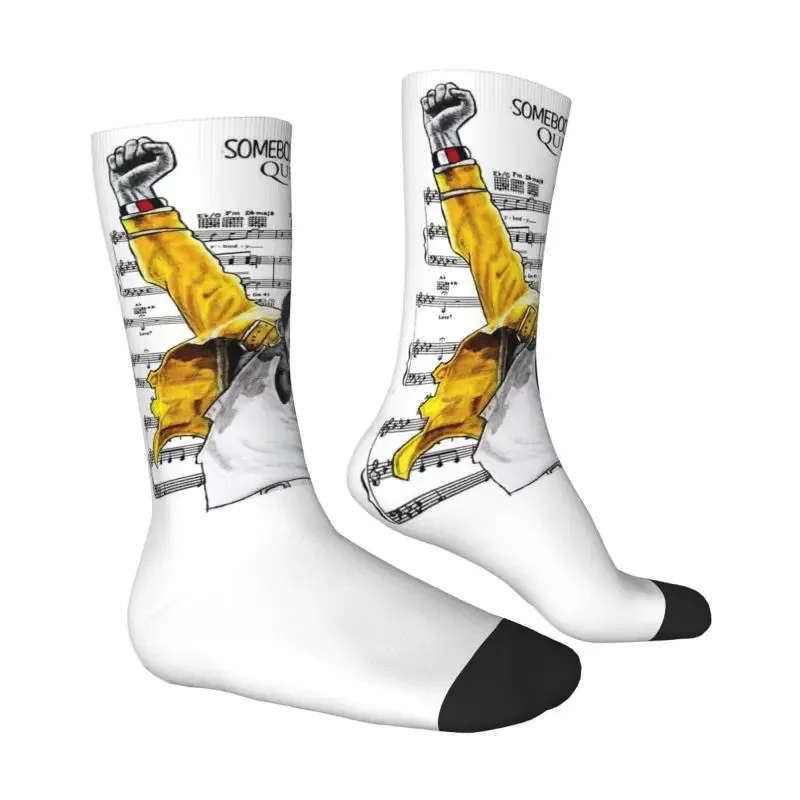 Love Queen Freddie Mercury Crazy Socks Mens Womens Breathable Hip Hop Funny Novelty Rock Music Crew Socks